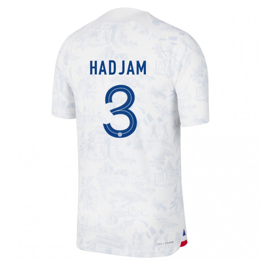 Enfant Maillot France Jaouen Hadjam #3 Blanc Bleu Tenues Extérieur 22-24  T-Shirt
