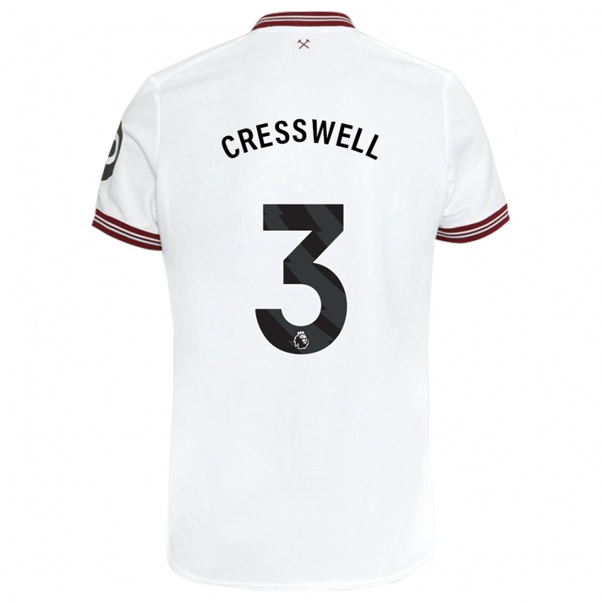 Enfant Maillot Aaron Cresswell #3 Blanc Tenues Extérieur 2023/24 T-Shirt