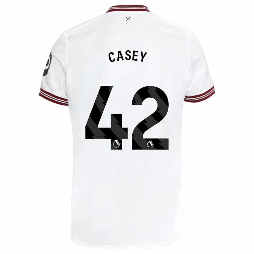 Enfant Maillot Kaelan Casey #42 Blanc Tenues Extérieur 2023/24 T-Shirt