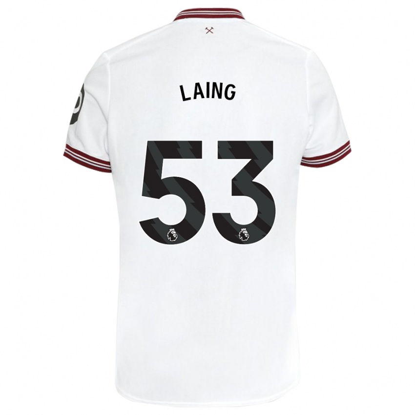 Enfant Maillot Levi Laing #53 Blanc Tenues Extérieur 2023/24 T-Shirt