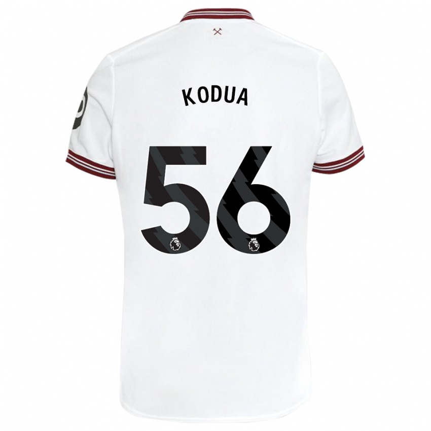 Enfant Maillot Gideon Kodua #56 Blanc Tenues Extérieur 2023/24 T-Shirt