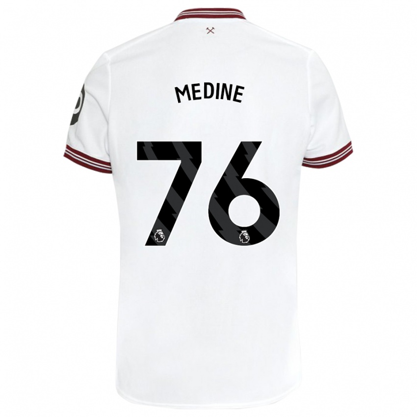 Enfant Maillot Jethro Medine #76 Blanc Tenues Extérieur 2023/24 T-Shirt