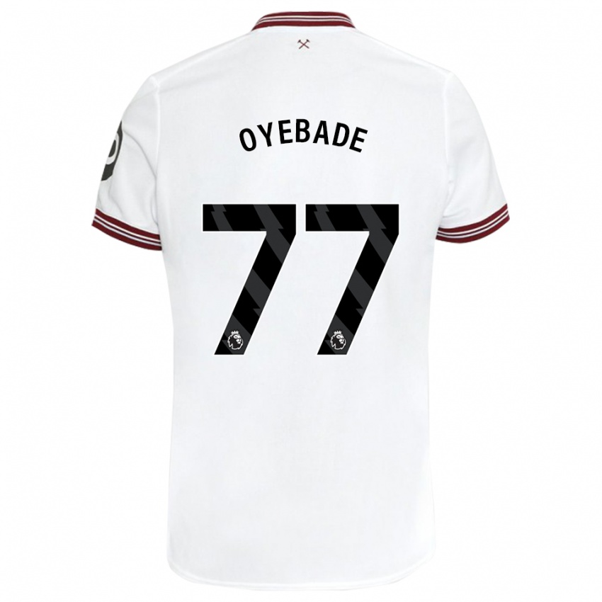 Enfant Maillot Rayan Oyebade #77 Blanc Tenues Extérieur 2023/24 T-Shirt