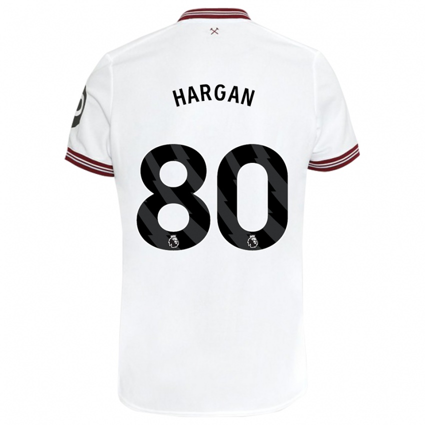 Enfant Maillot Riley Hargan #80 Blanc Tenues Extérieur 2023/24 T-Shirt