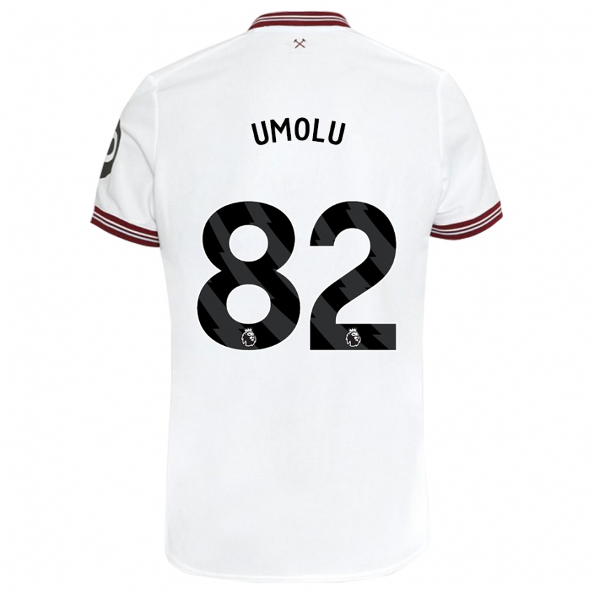 Enfant Maillot Jemiah Umolu #82 Blanc Tenues Extérieur 2023/24 T-Shirt