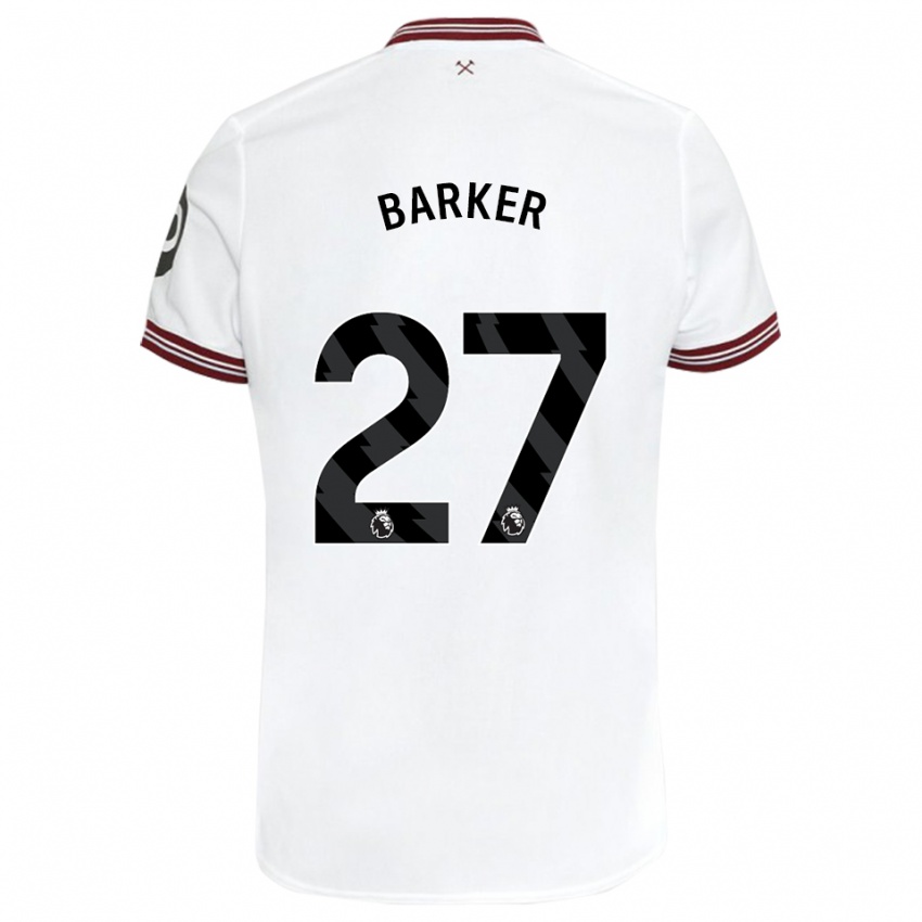 Enfant Maillot Maisy Barker #27 Blanc Tenues Extérieur 2023/24 T-Shirt