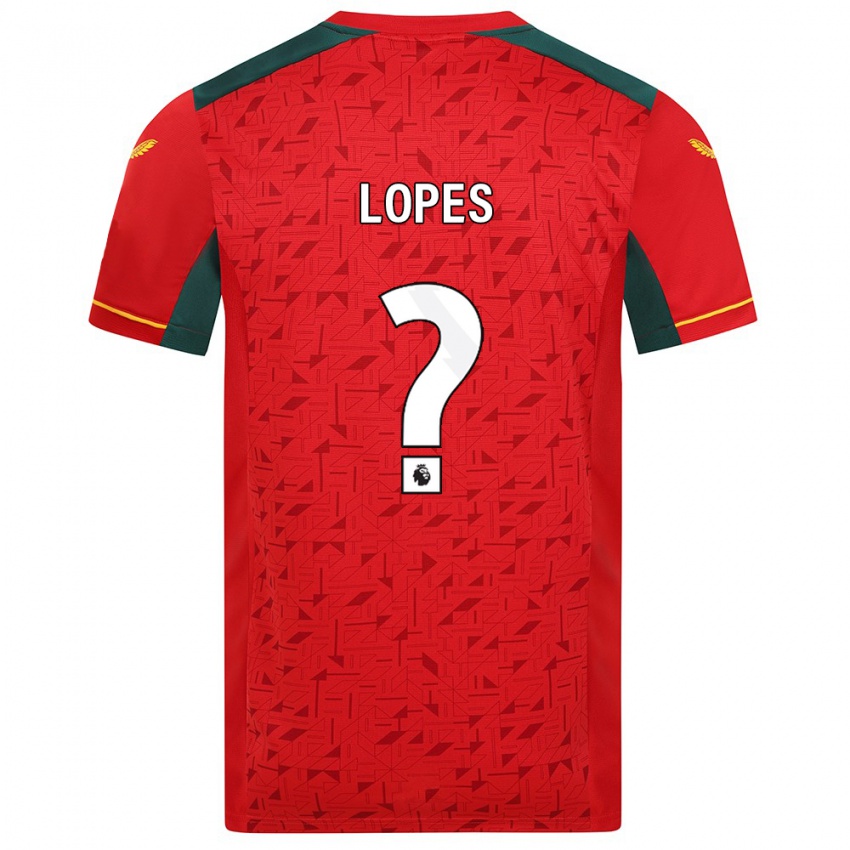 Enfant Maillot Leo Lopes #0 Rouge Tenues Extérieur 2023/24 T-Shirt