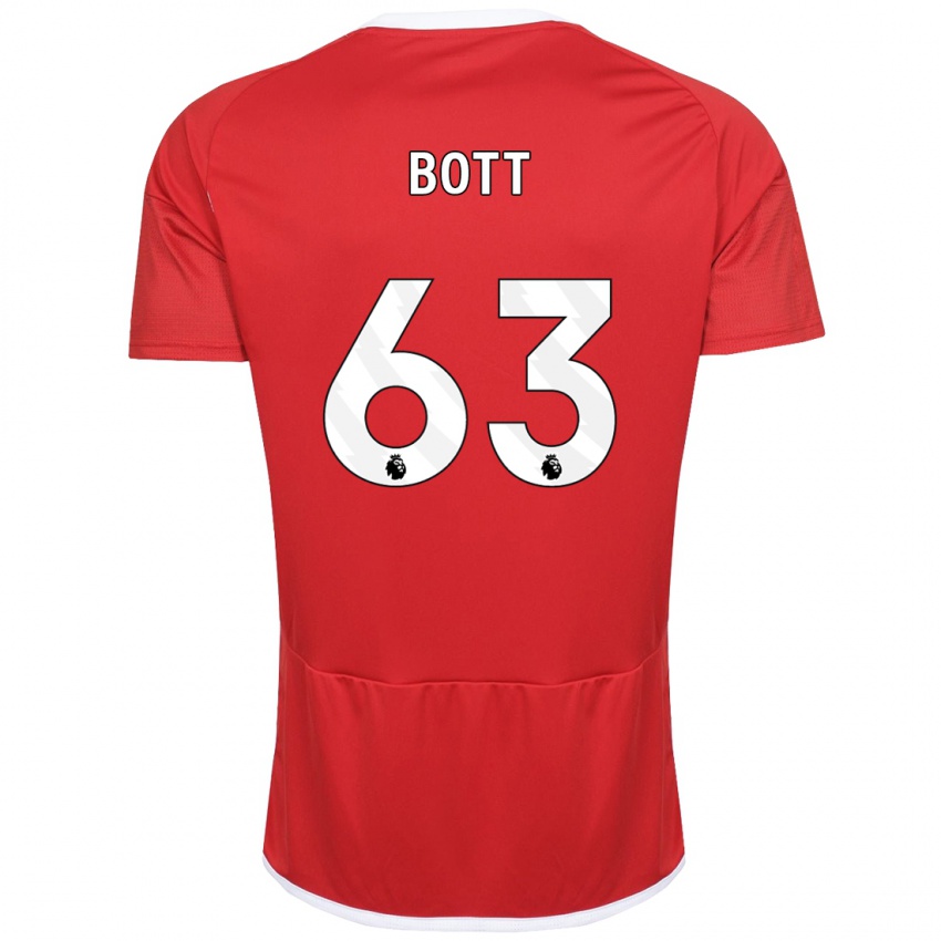 Enfant Maillot Aaron Bott #63 Rouge Tenues Domicile 2023/24 T-Shirt