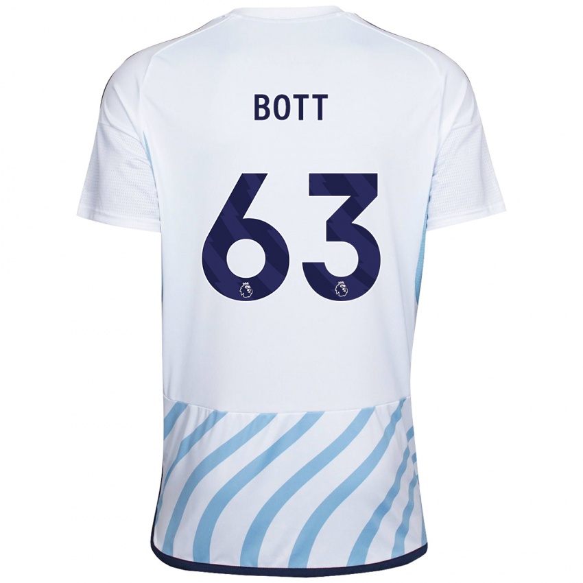 Enfant Maillot Aaron Bott #63 Blanc Bleu Tenues Extérieur 2023/24 T-Shirt