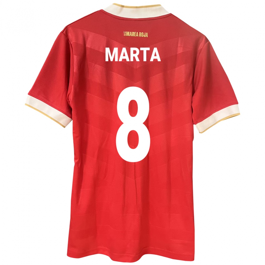 Femme Maillot Panama Aldair Marta #8 Rouge Tenues Domicile 24-26 T-Shirt