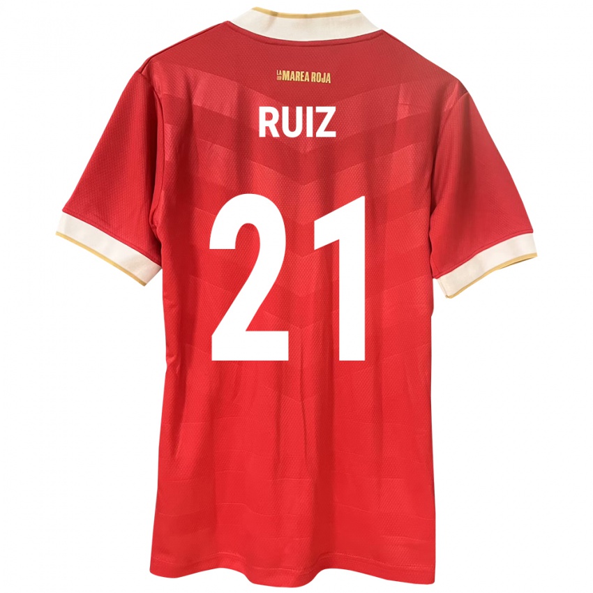 Femme Maillot Panama Alberto Ruiz #21 Rouge Tenues Domicile 24-26 T-Shirt