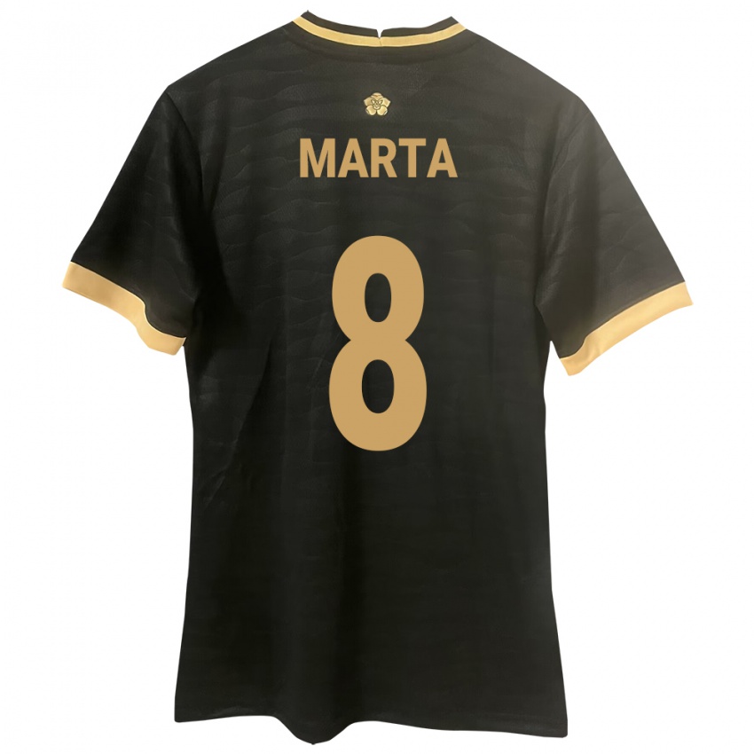 Femme Maillot Panama Aldair Marta #8 Noir Tenues Extérieur 24-26 T-Shirt