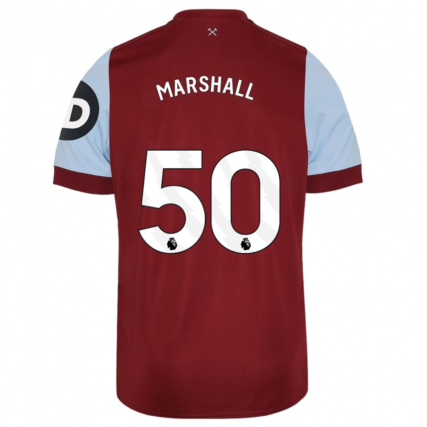 Enfant Maillot Callum Marshall #50 Bordeaux Tenues Domicile 2023/24 T-Shirt