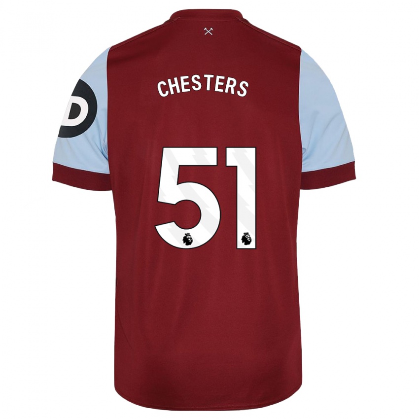 Enfant Maillot Dan Chesters #51 Bordeaux Tenues Domicile 2023/24 T-Shirt