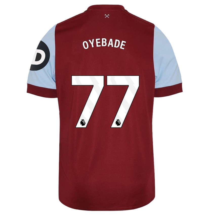 Enfant Maillot Rayan Oyebade #77 Bordeaux Tenues Domicile 2023/24 T-Shirt