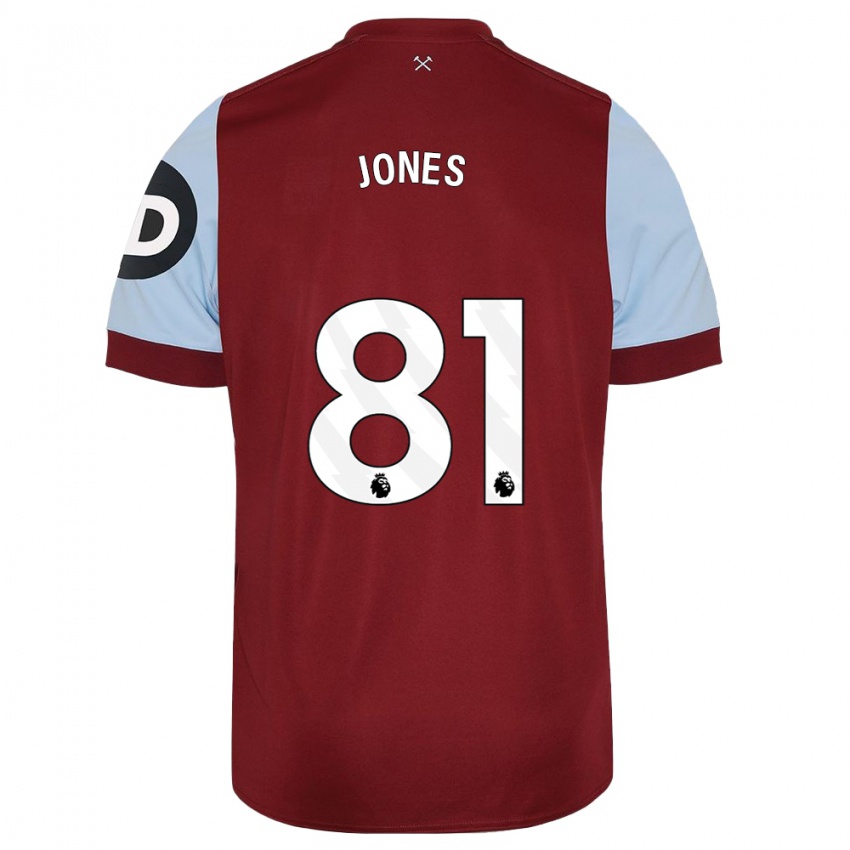 Enfant Maillot Liam Jones #81 Bordeaux Tenues Domicile 2023/24 T-Shirt