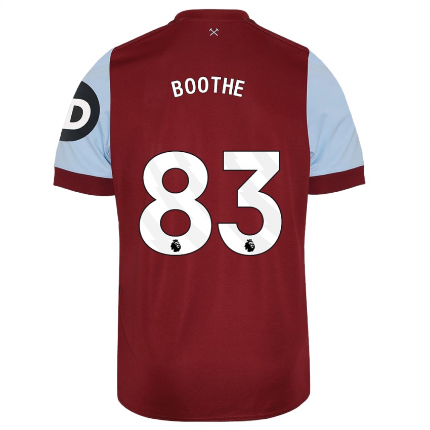 Enfant Maillot Sebastian Boothe #83 Bordeaux Tenues Domicile 2023/24 T-Shirt