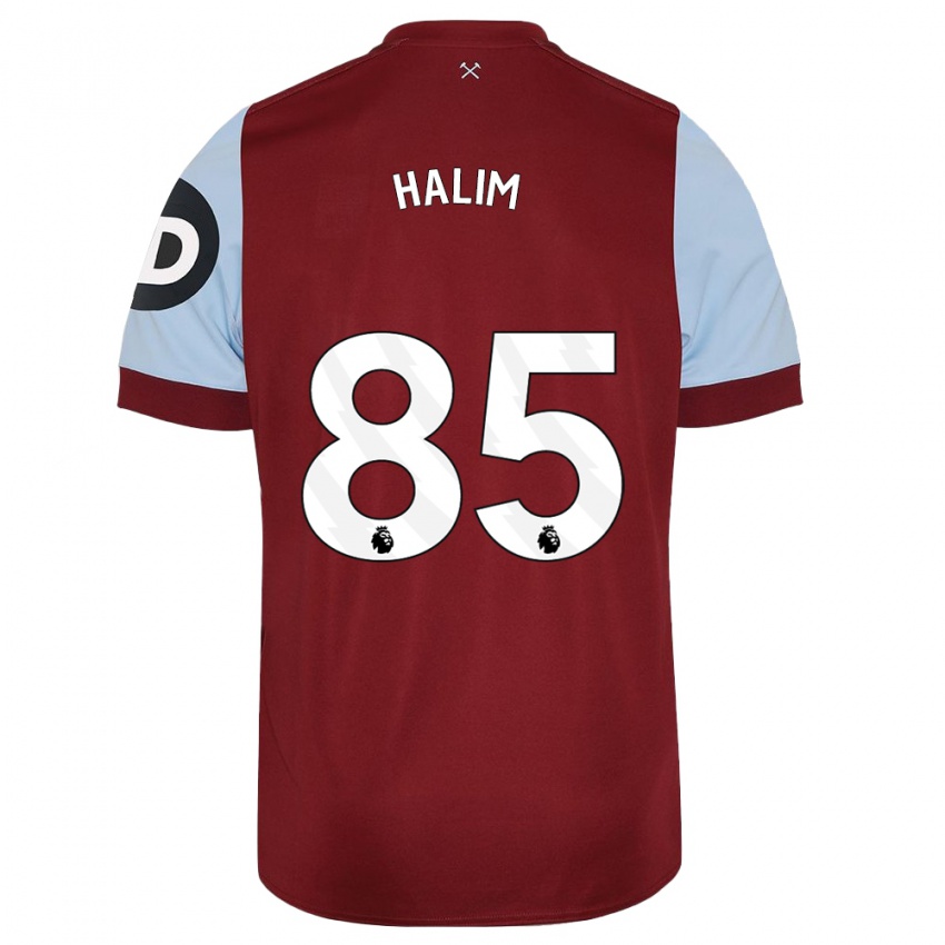 Enfant Maillot Mehmet Halim #85 Bordeaux Tenues Domicile 2023/24 T-Shirt