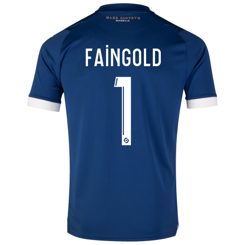 Enfant Maillot Abbie Faingold #1 Bleu Foncé Tenues Extérieur 2023/24 T-Shirt