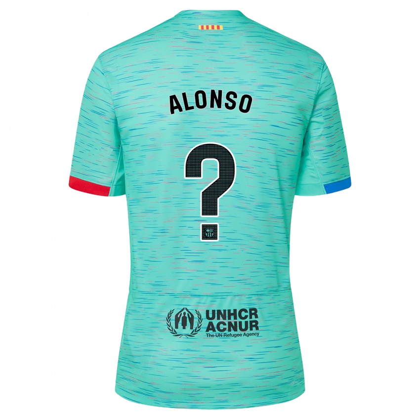 Enfant Maillot Aáron Alonso #0 Aqua Clair Troisieme 2023/24 T-Shirt