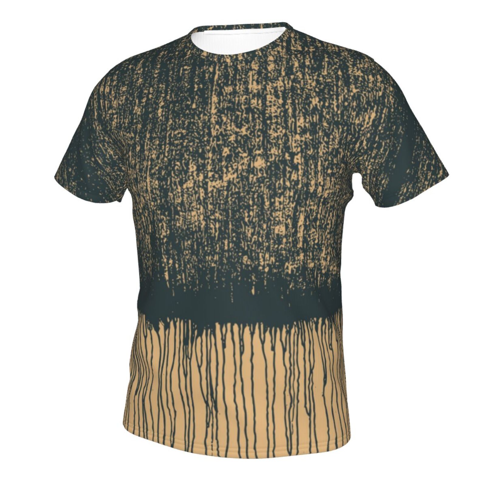 T-shirt Classique D'éléments De Peinture D'or Noir N° 3