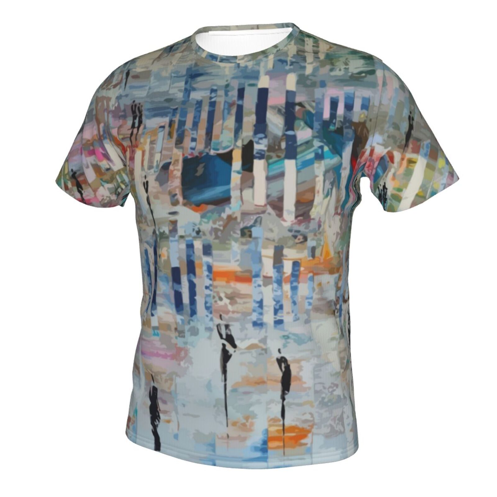 T-shirt Classique D'éléments De Peinture De Marche Dans Un Monde Abstrait